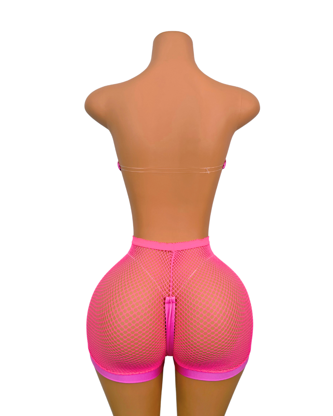 Fishnet Short Set in Pink