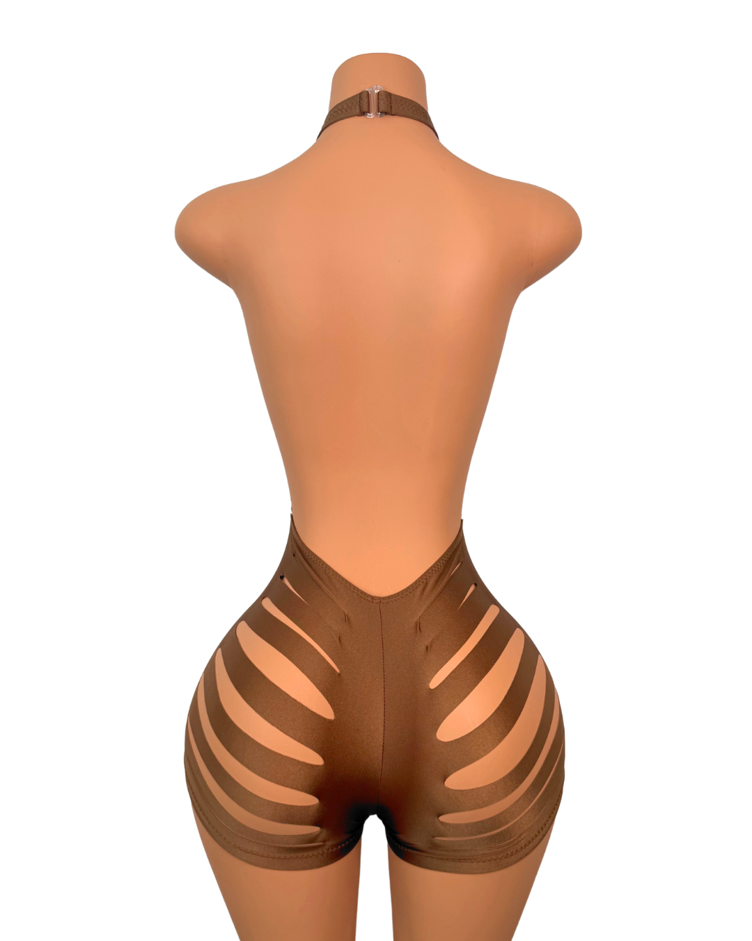 Maison Louie Halter Romper in Mocha