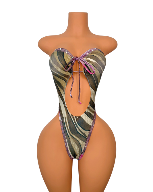 Jade Bad Behavior One Piece with Crystals