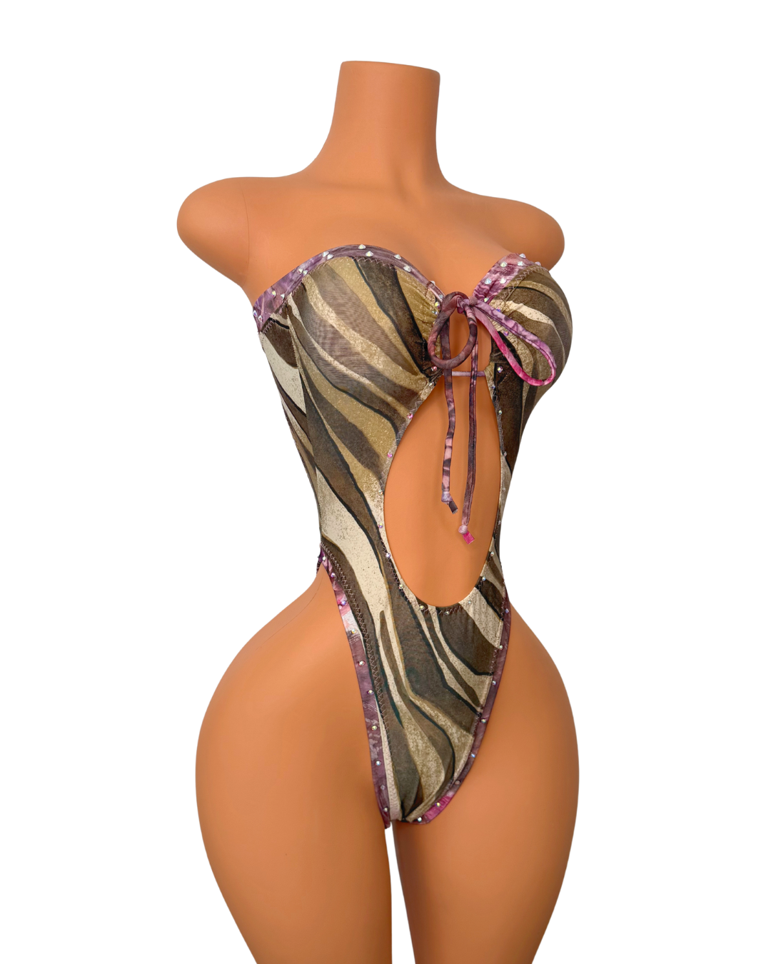 Jade Bad Behavior One Piece with Crystals