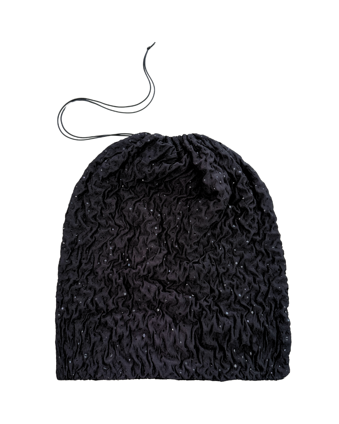 Ruffle Black Money Bag with Sequins