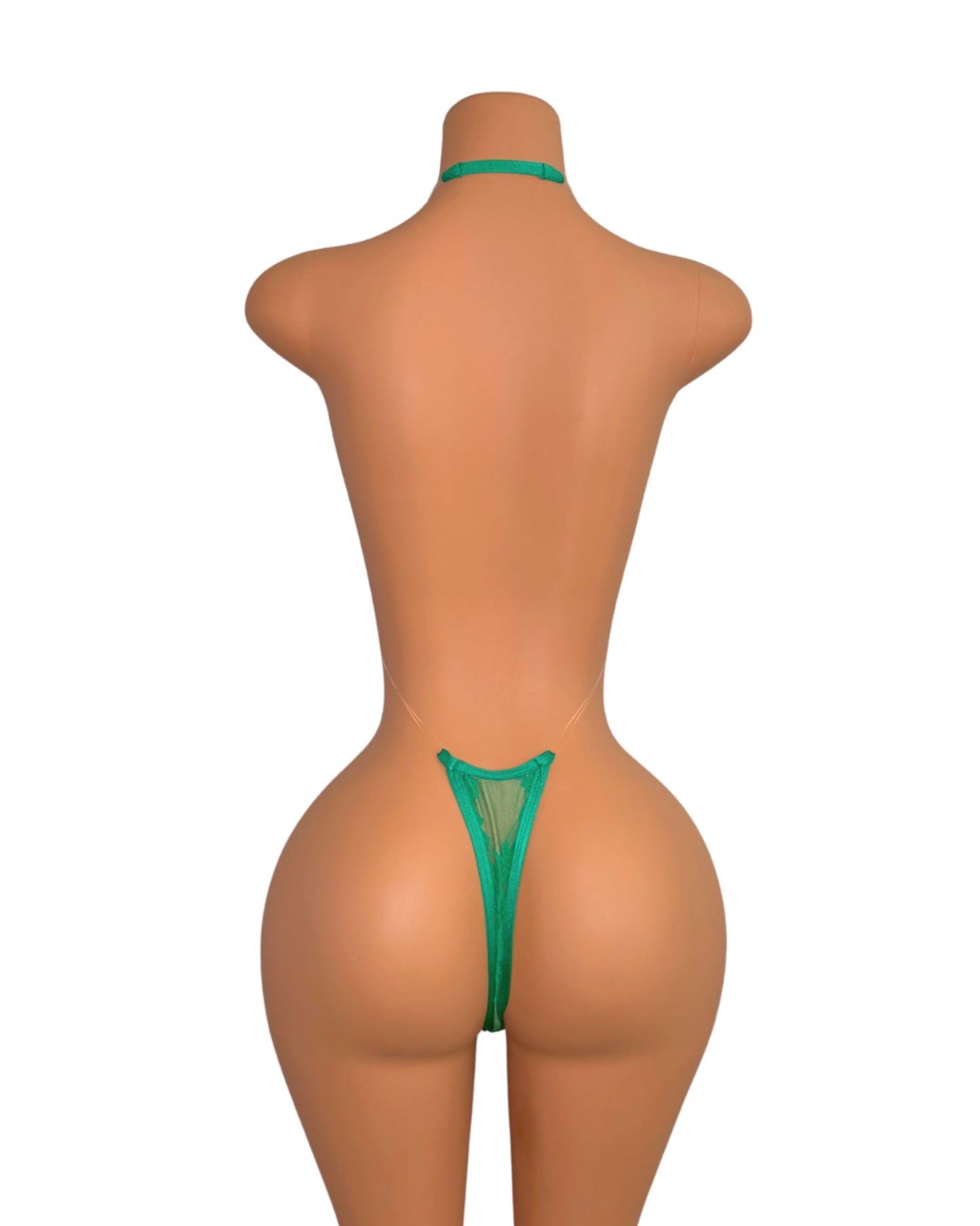 Lace Sling Shot One Piece in Green
