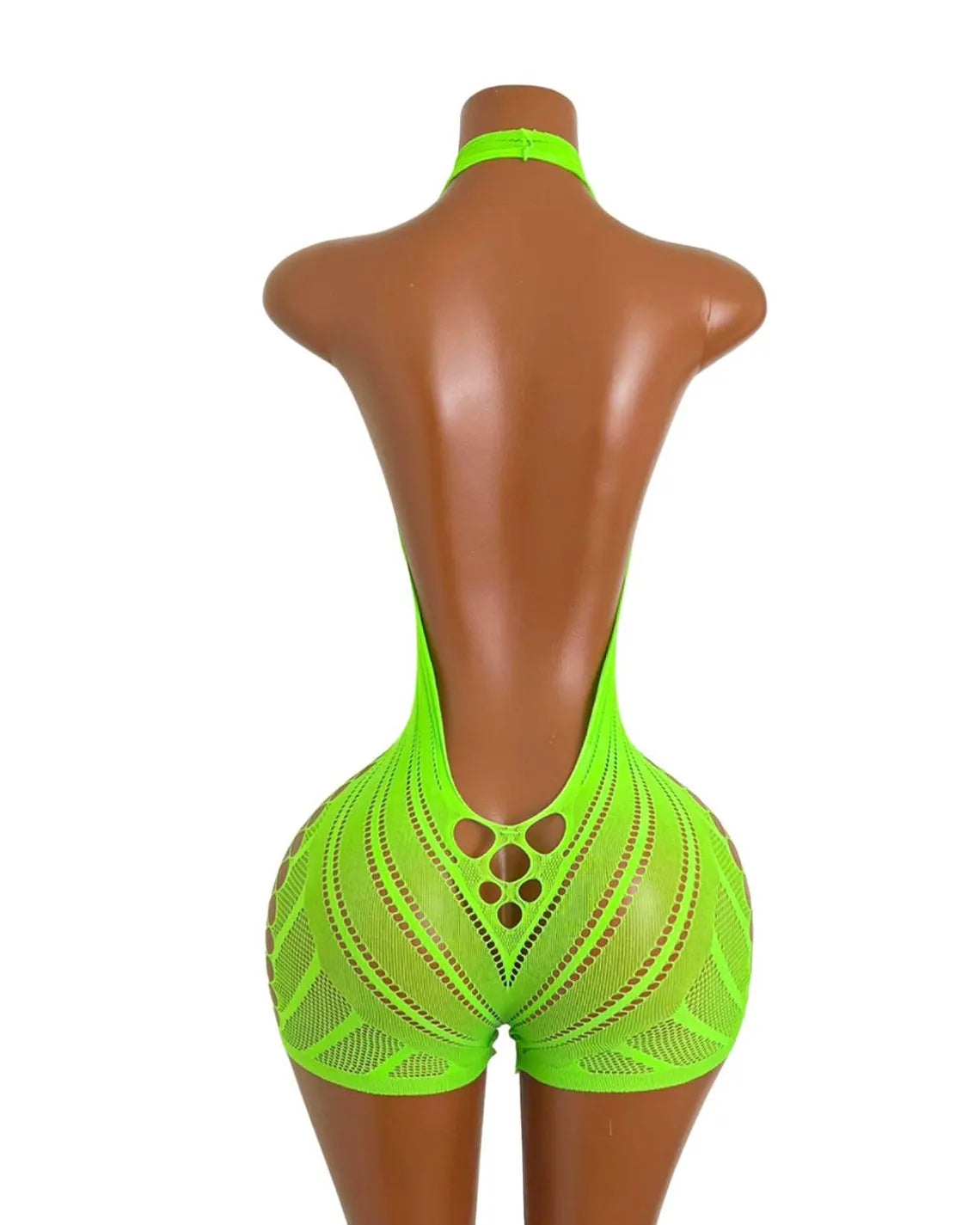 Fishnet Lime Dance Wear Romper
