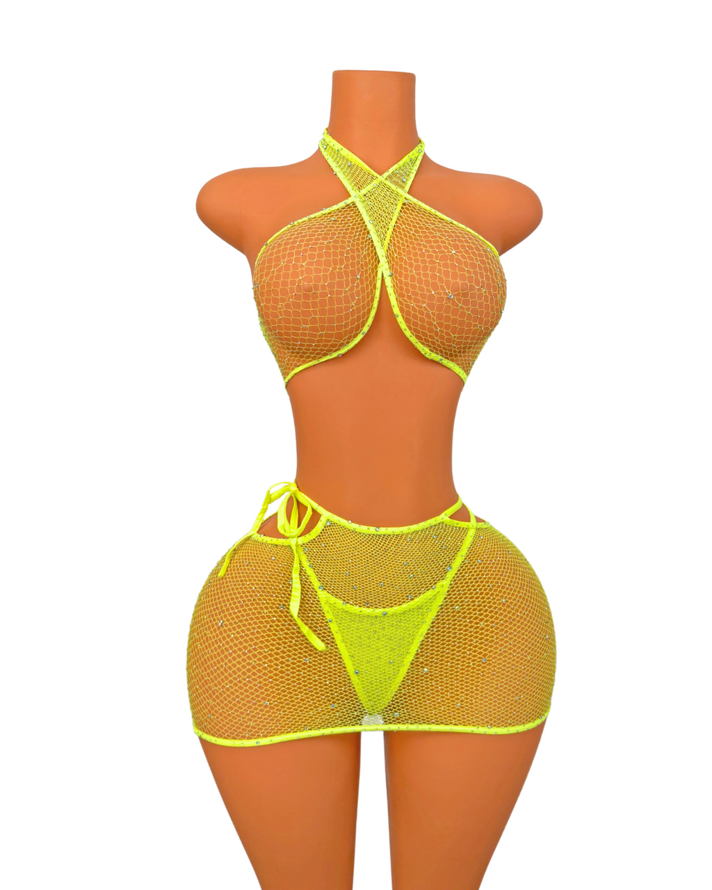 Halter Neck Fishnet 3pc