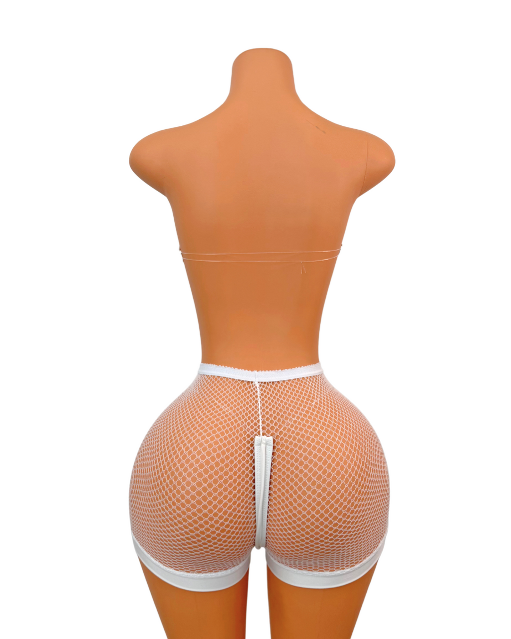 Fishnet Short Set in White