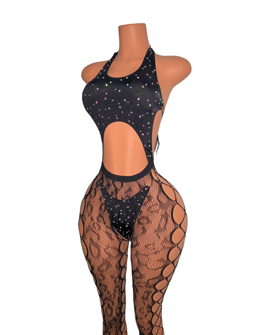 Cheetah Leggings Set with Crystals