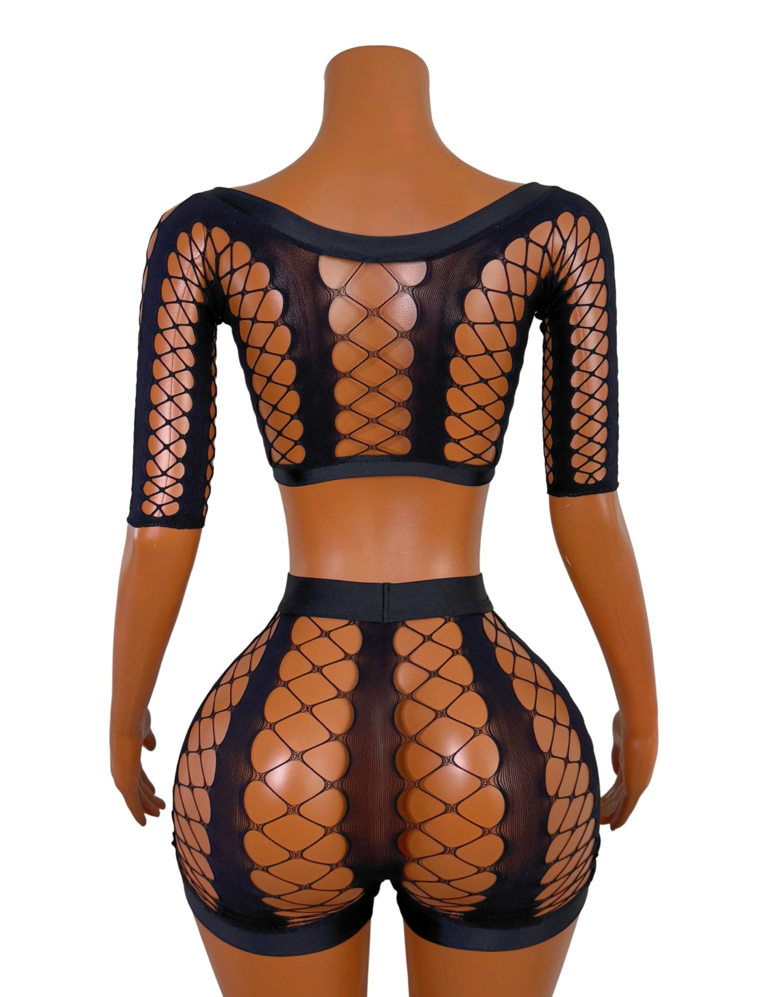 Maxine Fishnet Two Piece Short Set