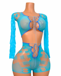 Icy Fishnet Short Set w/ Thong