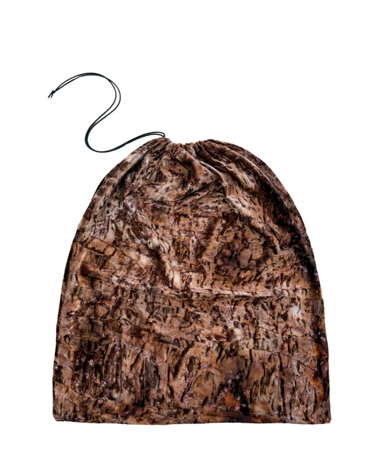 Large Money Bag in Glitter Brown