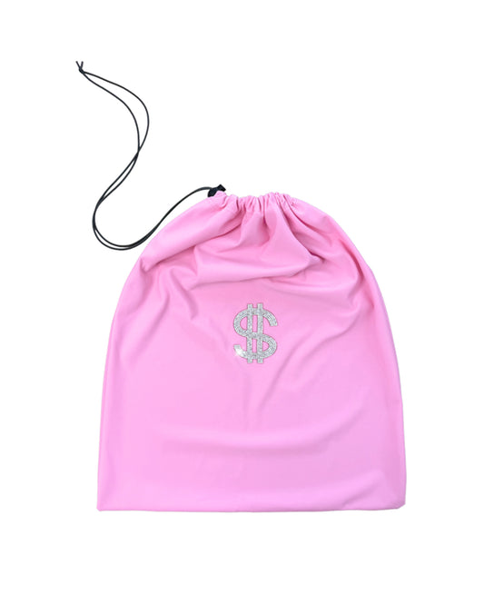 Money Sign Stripper Money Bag in Baby Pink