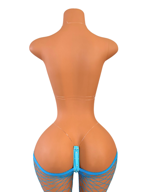 Fishnet Leggings 3PC in Blue