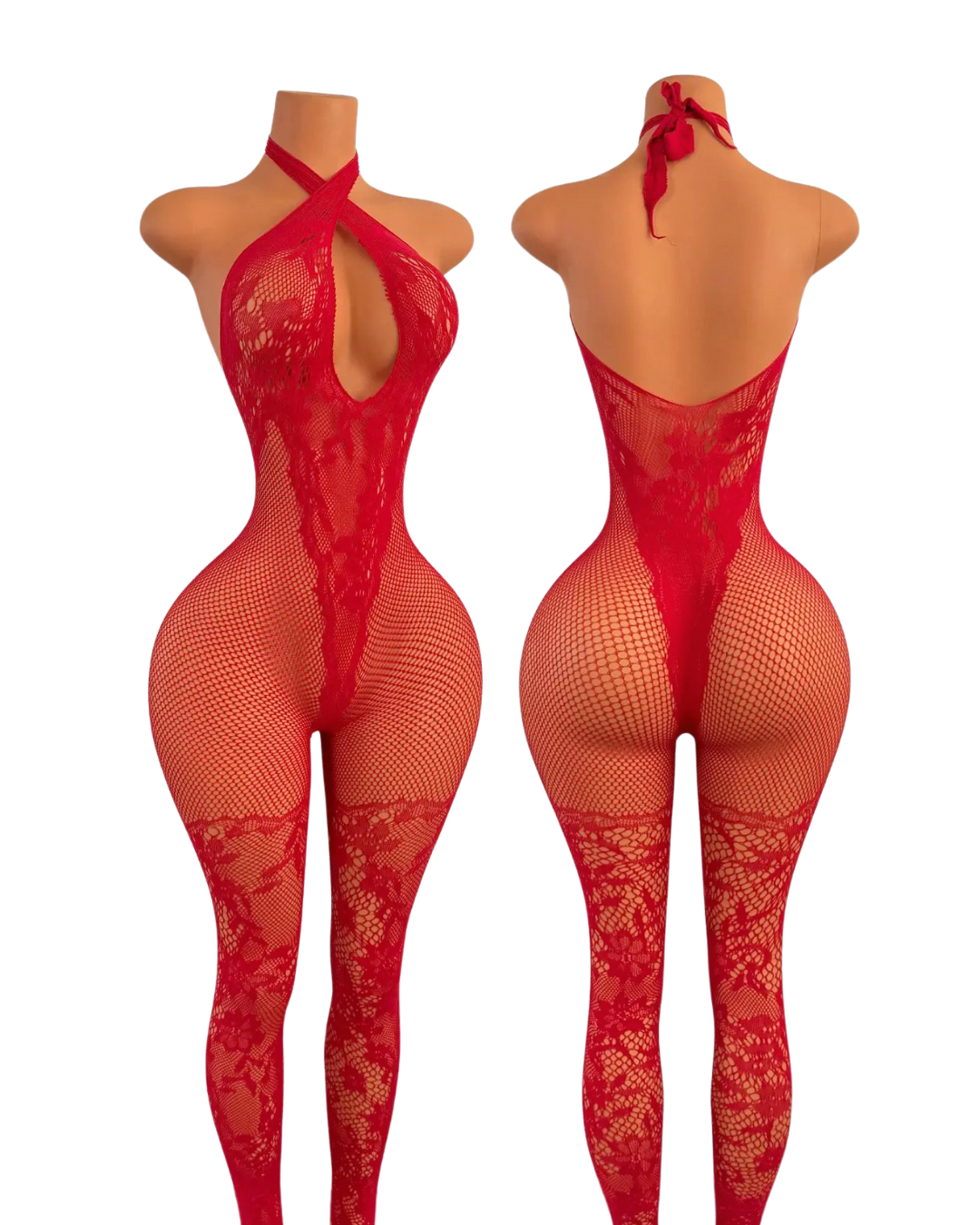 Kayla Floral Net and Lace Lingerie Jumpsuit