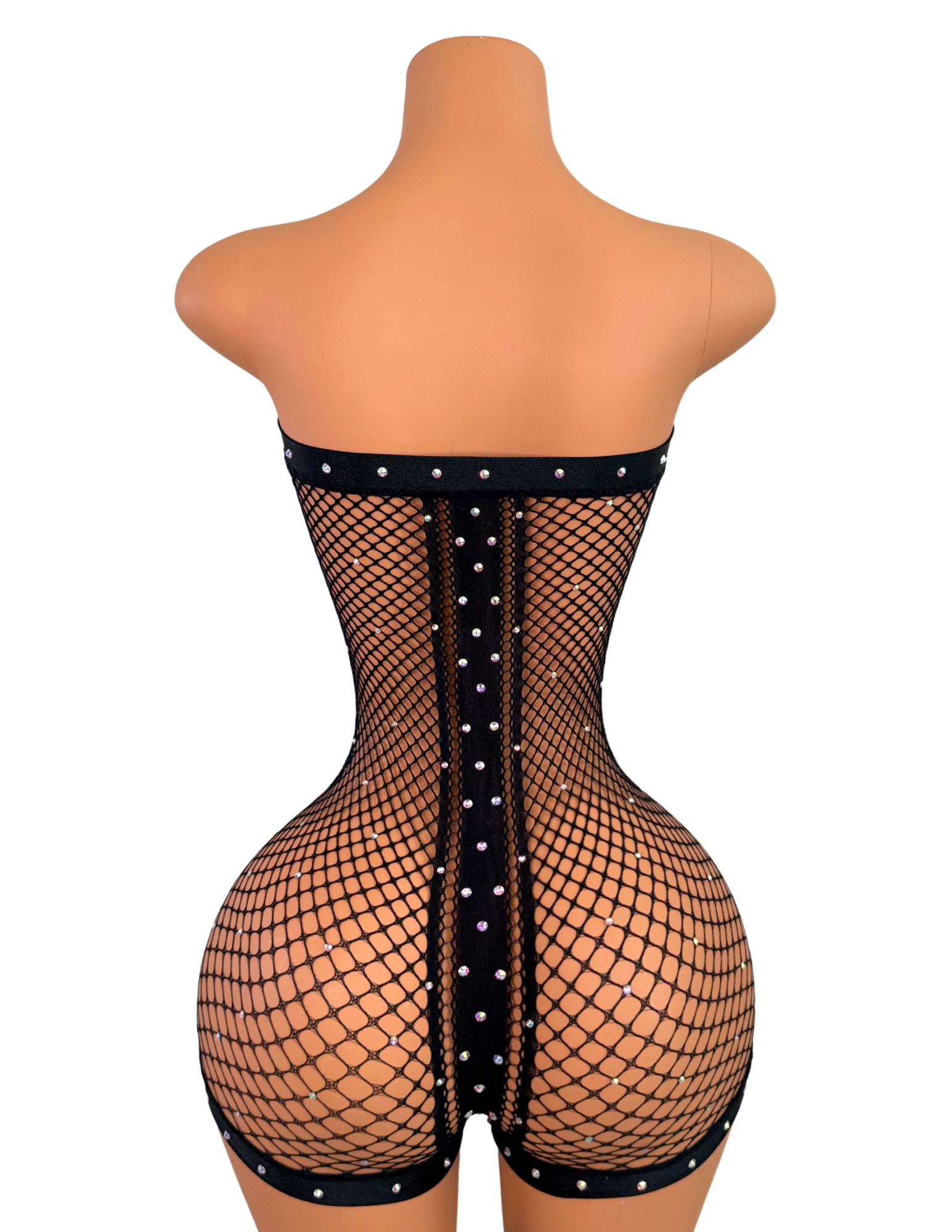 Fishnet Romper in Black with Bikini (S-M)