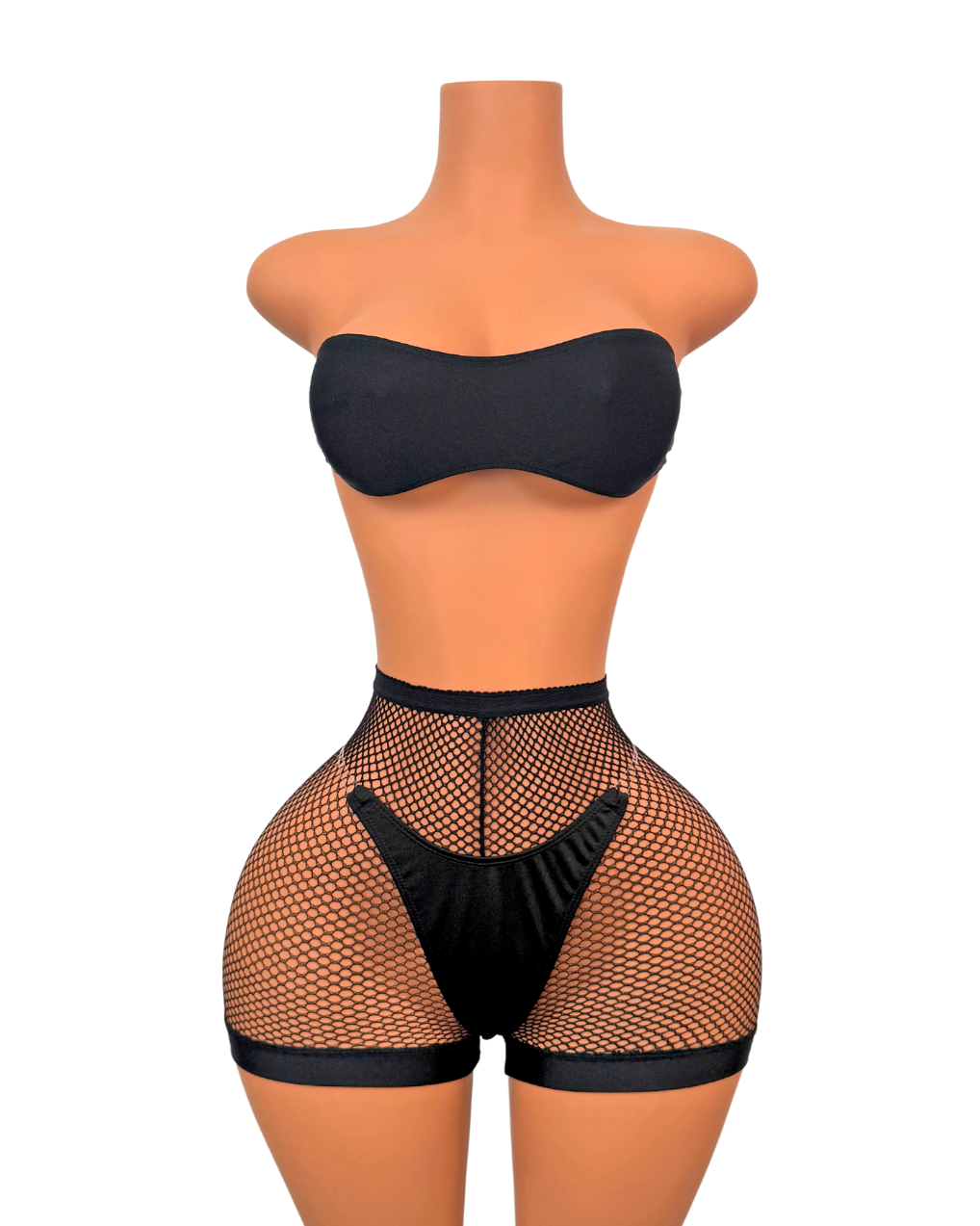 Fishnet Short Set in Black