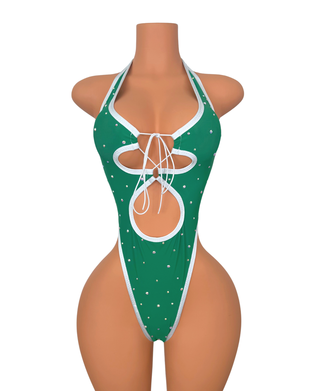 Emerald Sin One Piece with Rhinestones