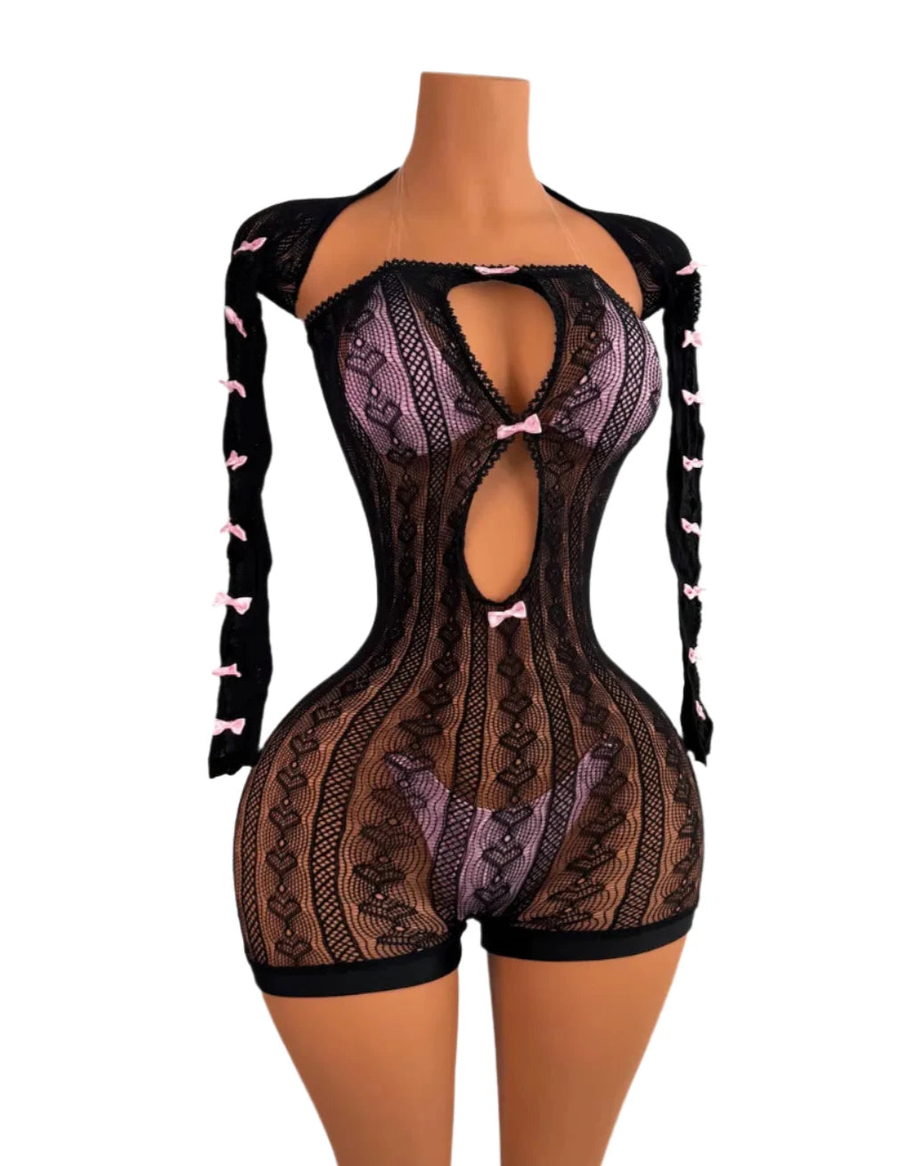 Exotic Bow Long Sleeve Set Outfit