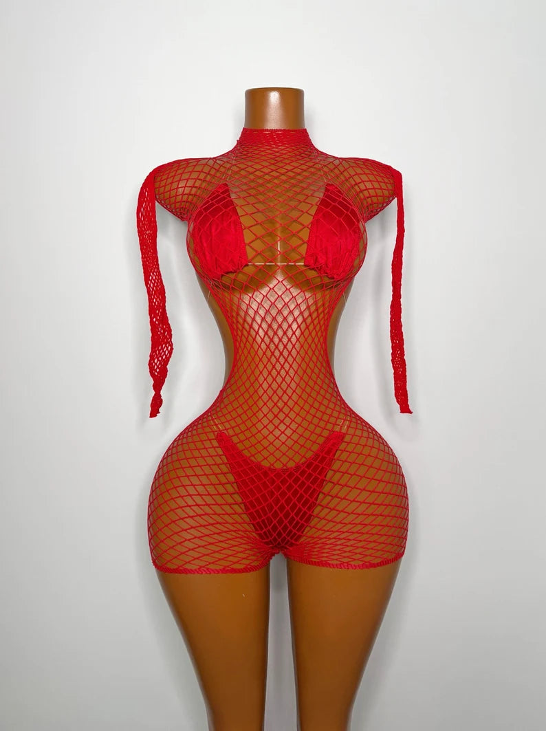 Maya Romper Set in Red