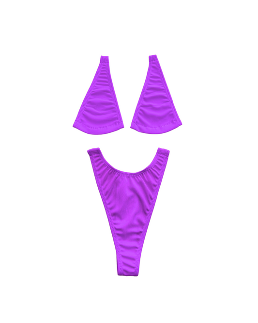 Micro Bikini with Clear String in Electric Purple