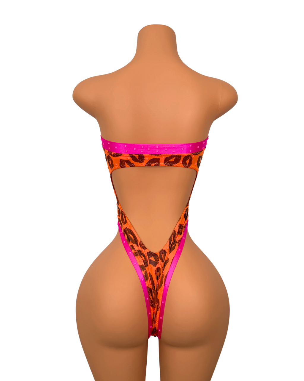 Jade Orange Kisses One Piece with Multicolored Crystals