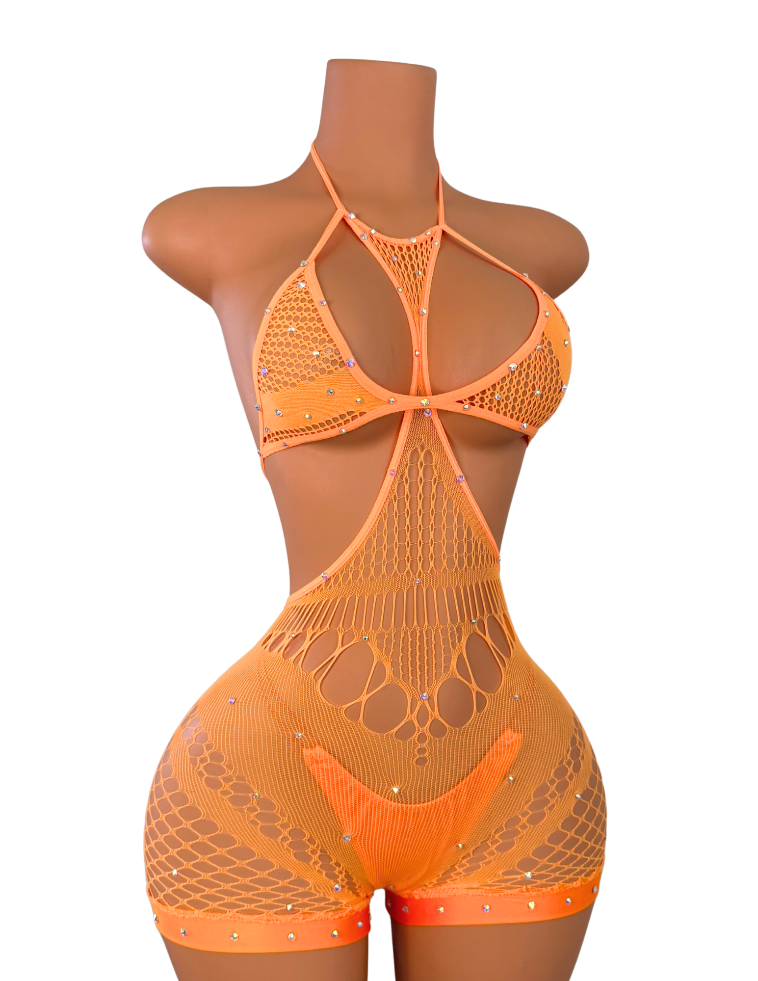 Nene Fishnet Romper with Thong (XS-S)