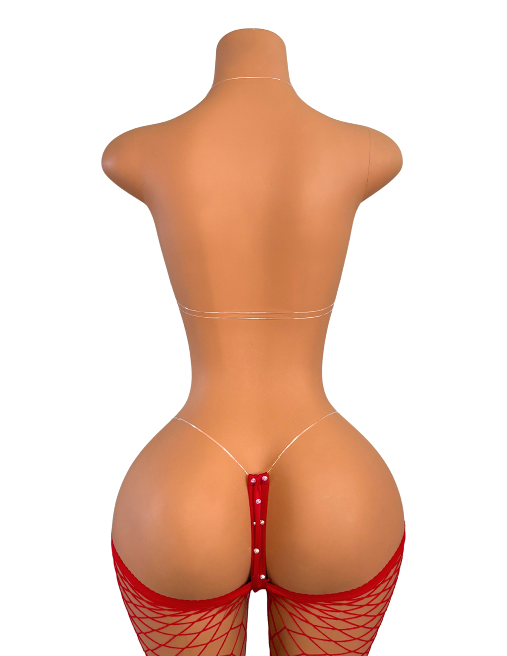 Fishnet Leggings 3PC in Red