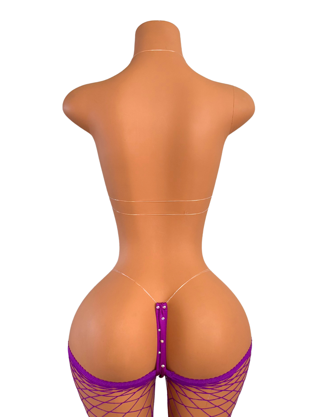 Fishnet Leggings 3PC in Purple