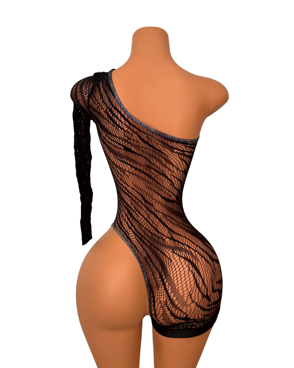 Zebra Fishnet Romper